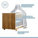 Ver imagem 7 de Quarto de Bebê Berço Mini Cama, Cômoda 1 Porta 4 Gavetas Life e Roupeiro 4 Portas 2 Gavetas Fly Branco/Madeirado Ypê