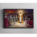 Ver imagem 2 de Quadro Decorativo Canvas Moldura em Filete Jesus Cristo Orações Gg