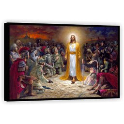 Quadro Decorativo Canvas Moldura em Filete Jesus Cristo Orações Gg - 4