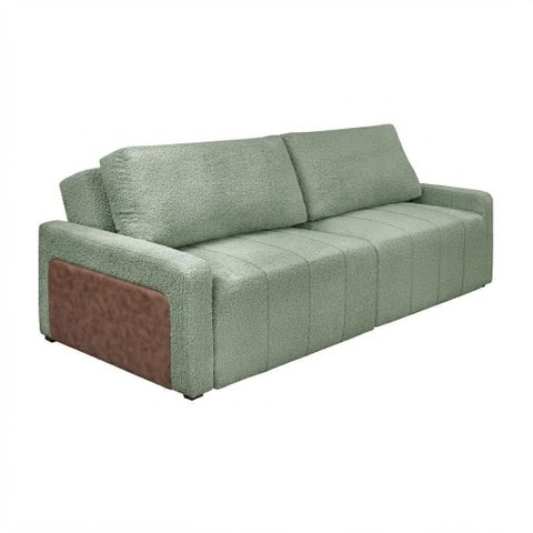 Sofá Cama Dublin,1,90m Retrátil e Reclinável, Tecido Bouclé, Erva- Doce Molas Ensacadas.