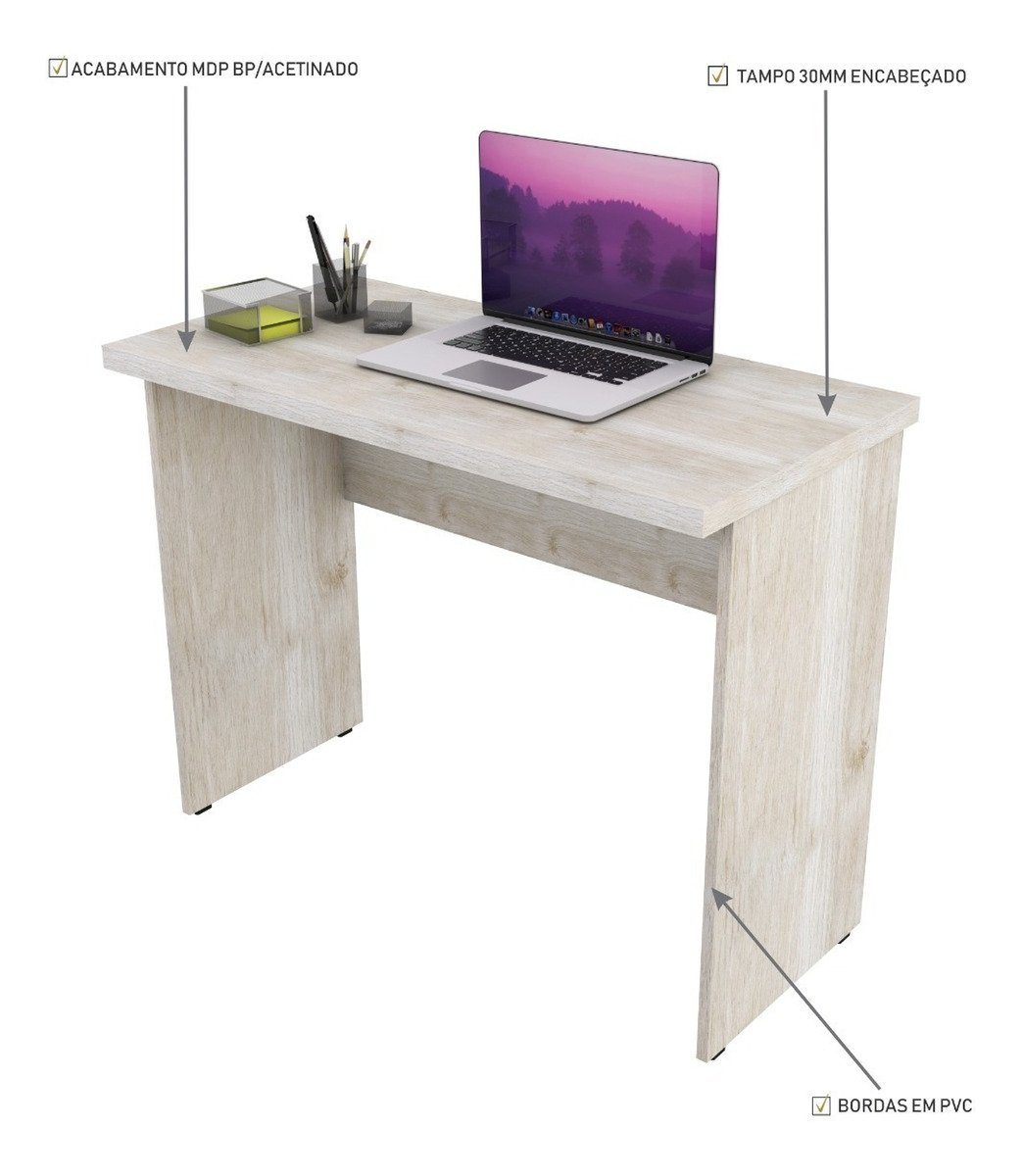 Mesa Para Computador Work 15 Mm Office 90 X 45 Cm | MadeiraMadeira