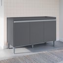 Ver imagem 2 de Balcão Gabinete Cozinha Manu 120cm 3 Portas sem Tampo Mdp Multiuso Cinza - Desk Design