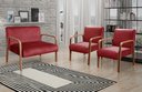 Ver imagem 1 de Conjunto Decorativo Anita Namoradeira + Poltronas Sala, Recepção Vermelho Bordô 110