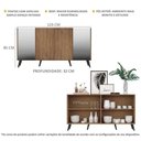 Ver imagem 6 de Aparador Buffet 4 Portas Com Espelho Retrô Vegas Multimóveis V3562 Rustic/preto Rustic/preto