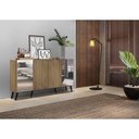 Ver imagem 2 de Aparador Buffet 4 Portas Com Espelho Retrô Vegas Multimóveis V3562 Rustic/preto Rustic/preto