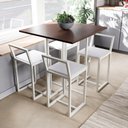 Ver imagem 1 de Conjunto Mesa Imbuia 4 Cadeiras Pequena Estofado Industrial White