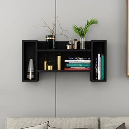 Nicho Estante De Parede Luxo Decoração Moderno Livro Preto - 2