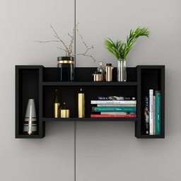 Nicho Estante De Parede Luxo Decoração Moderno Livro Preto - 4