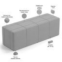 Ver imagem 4 de Puff Decorativo Living Sala de Estar 140 cm Roma W01 Suede Cinza - Lyam Lyam Decor