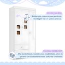 Ver mais imagens de Quarto de Bebê com Berço com Suporte, Cômoda 1 Porta 4 Gavetas Life e Roupeiro 3 Portas 2 Gavetas Br