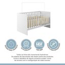 Ver mais imagens de Quarto de Bebê com Berço com Suporte, Cômoda 1 Porta 4 Gavetas Life e Roupeiro 3 Portas 2 Gavetas Branco