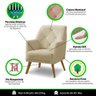 Poltrona Decorativa Bordada Magali Veludo Bege Lansofbr - 7