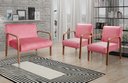 Ver imagem 1 de Conjunto Decorativo Anita Namoradeira + Poltronas Sala, Recepção Rosa 280