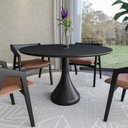 Ver imagem 3 de Mesa de Jantar Dubai 6 Lugares Redonda MDF 140cm Preta Seiva Cosméticos