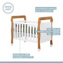 Ver imagem 4 de Quarto de Bebê com Berço Mini Cama, Cômoda 1 Porta 4 Gavetas e Roupeiro 4 Portas 3 Gavetas 100% MDF Branco/Madeirado Ypê