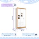 Ver imagem 6 de Quarto de Bebê com Berço Mini Cama, Cômoda 1 Porta 4 Gavetas e Guarda Roupa 3 Portas 2 Gavetas Branc