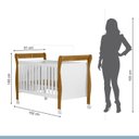 Ver imagem 5 de Quarto de Bebê com Berço Mini Cama, Cômoda 1 Porta 4 Gavetas e Guarda Roupa 3 Portas 2 Gavetas Branco/Madeirado Ypê