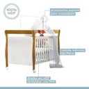 Ver imagem 3 de Quarto de Bebê com Berço Mini Cama, Cômoda 1 Porta 4 Gavetas e Guarda Roupa 3 Portas 2 Gavetas Branco/Madeirado Ypê