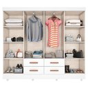 Ver imagem 2 de Guarda Roupa Casal Porto 8 Portas Cômoda 4 Gavetas 2 Portas Armário Multiuso Lite Branco Brilho Le