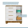 Quarto de Bebê com Berço Mini Cama 3 em 1 Soninho e Cômoda 4 Gavetas 1 Porta Fly 100% Mdf - 15