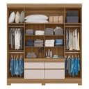 Ver imagem 3 de Guarda Roupa Casal 4 Portas e 4 Gavetas Bilbao - Amêndola Touch/off White