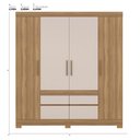 Ver imagem 2 de Guarda Roupa Casal 4 Portas e 4 Gavetas Bilbao - Amêndola Touch/off White