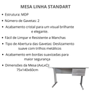 Ver imagem 4 de Escrivaninha Home Office Cristal com 2 Gavetas