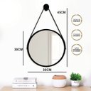 Ver imagem 1 de Espelho Redondo Decorativo Suspenso com Alça 30cm