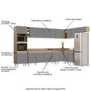 Ver imagem 3 de Armário de Cozinha Modulada de Canto 9 Peças CP05 Balcão com Tampo Castanho/Cinza - Lumil Lumil Móve