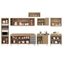Ver imagem 5 de Armário de Cozinha Modulada de Canto 9 Peças CP05 Balcão com Tampo Castanho/Cinza - Lumil Lumil Móve