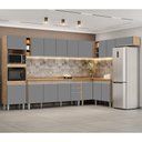 Ver imagem 2 de Armário de Cozinha Modulada de Canto 9 Peças CP05 Balcão com Tampo Castanho/Cinza - Lumil Lumil Móve