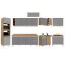 Ver imagem 6 de Armário de Cozinha Modulada de Canto 9 Peças CP05 Balcão com Tampo Castanho/Cinza - Lumil Lumil Móve