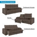 Ver imagem 6 de Sofá Retrátil e Reclinável 3 Lugares Bipartido com Porta Copos 250cm Cobán Yescasa