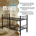 Ver imagem 3 de Cama Beliche Solteiro Aço Reforçado com Escada Estrutura Metálica com Colchões D23 - Preto