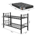 Ver imagem 4 de Cama Beliche Solteiro Aço Reforçado com Escada Estrutura Metálica com Colchões D23 - Preto
