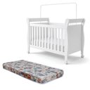 Ver imagem 2 de Quarto de Bebê Berço Mini Cama com Colchão, Cômoda 1 Porta 4 Gavetas e Roupeiro 4 Portas 3 Gavetas B