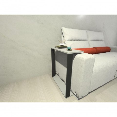 Mesinha Lateral para Sofá Estilo Industrial 100% Mdf Mesa Apoio, Mesa Auxiliar Sofá Preto com