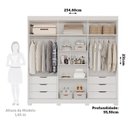 Ver imagem 5 de Guarda-Roupa Casal 6 Portas com Pés 234cm 100% MDF Boston Espresso Móveis