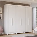 Ver imagem 1 de Guarda-Roupa Casal 6 Portas com Pés 234cm 100% MDF Boston Espresso Móveis Branco