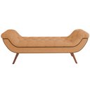 Ver imagem 5 de Kit Cabeceira Cama Box Casal 140 Cm Madrid com Puff Recamier Santorini Bouclê Mostarda - Lyam Decor