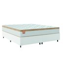 Ver imagem 1 de Cama Box Colchão Casal King Molas Ensacadas Real 193x203x65cm Branco / Bege Linho Inducol