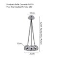 Ver imagem 3 de Pendente Drip Cromado 26cm 3 Lâmpadas Mesa Bancada Aparador