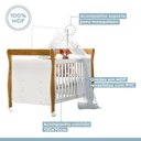 Ver imagem 3 de Quarto de Bebê Berço Mini Cama com Colchão, Cômoda 1 Porta 4 Gavetas e Roupeiro 4 Portas 2 Gavetas Branco/Madeirado Ypê