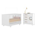 Ver imagem 1 de Quarto de Bebê com Berço Mini Cama 100% MDF Life e Cômoda 4 Gavetas 1 Porta Fly 100% MDF Branco