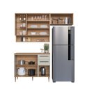 Ver imagem 7 de Cozinha Compacta Modulada 5 Peças com Tampo 120cm e Nicho Decorativo Isabelle Bege/Freijó/Arenas