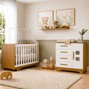 Ver imagem 1 de Quarto de Bebê com Berço Mini Cama 100% MDF Life e Cômoda 4 Gavetas 1 Porta Fly 100% MDF Branco/Made
