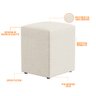 Puff Quadrado Decorativo L02 Sala de Estar Linho Champagne - Lyam Decor - 2