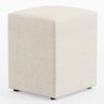 Puff Quadrado Decorativo L02 Sala de Estar Linho Champagne - Lyam Decor - 1
