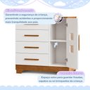 Ver imagem 7 de Quarto de Bebê com Berço Mini Cama 100% MDF com Colchão Slim e Cômoda 4 Gavetas 1 Porta Fly 100% MDF