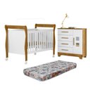 Ver imagem 1 de Quarto de Bebê com Berço Mini Cama 100% MDF com Colchão Slim e Cômoda 4 Gavetas 1 Porta Fly 100% MDF Branco/Madeirado Ypê